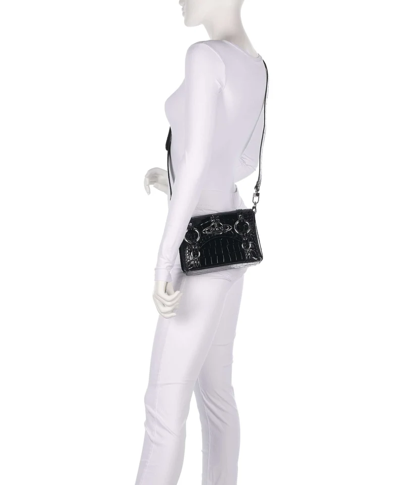 Vivienne Westwood Kim Embossed Croc Sac bandoulière black
