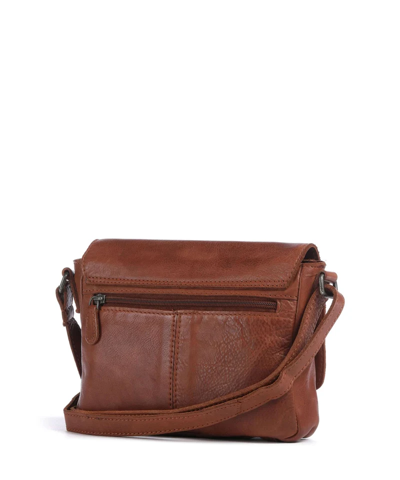 The Chesterfield Brand Washed Waxed Cow Ann Sac bandoulière cognac