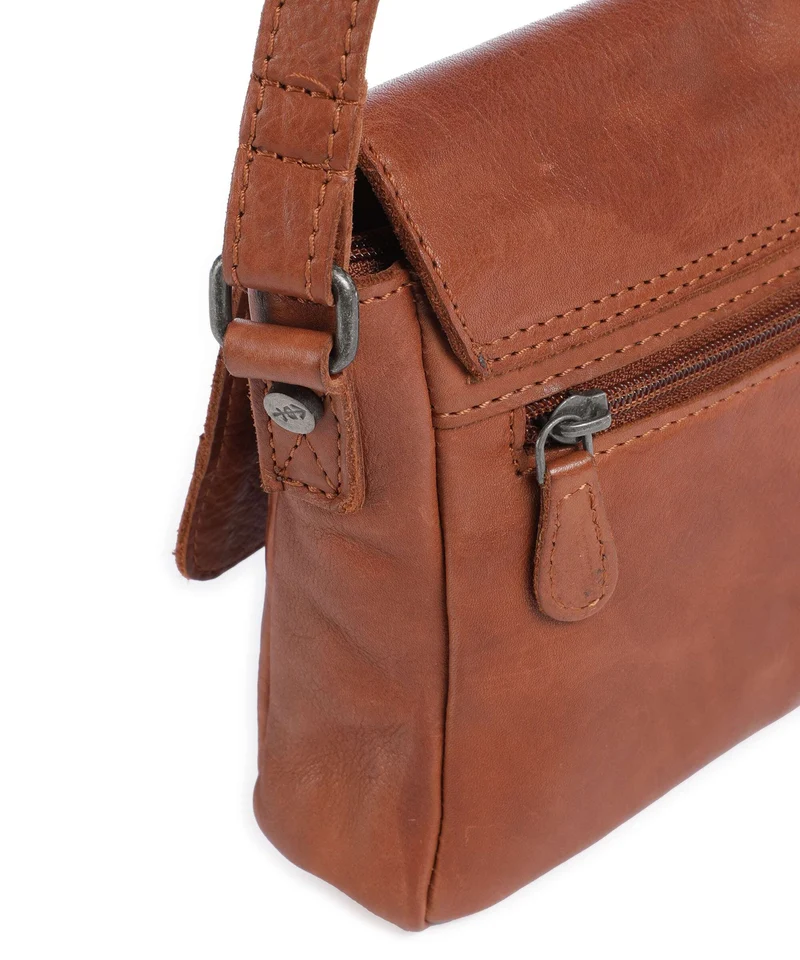 The Chesterfield Brand Washed Waxed Cow Ann Sac bandoulière cognac