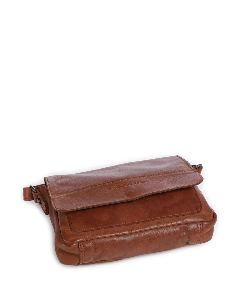 The Chesterfield Brand Washed Waxed Cow Ann Sac bandoulière cognac
