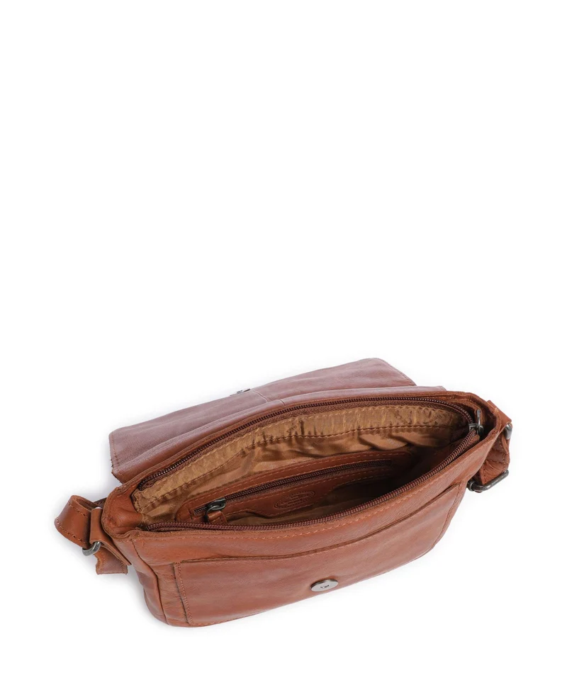 The Chesterfield Brand Washed Waxed Cow Ann Sac bandoulière cognac