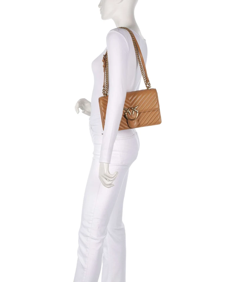 Pinko Love One Classic Sac porté épaule torrone/antique gold