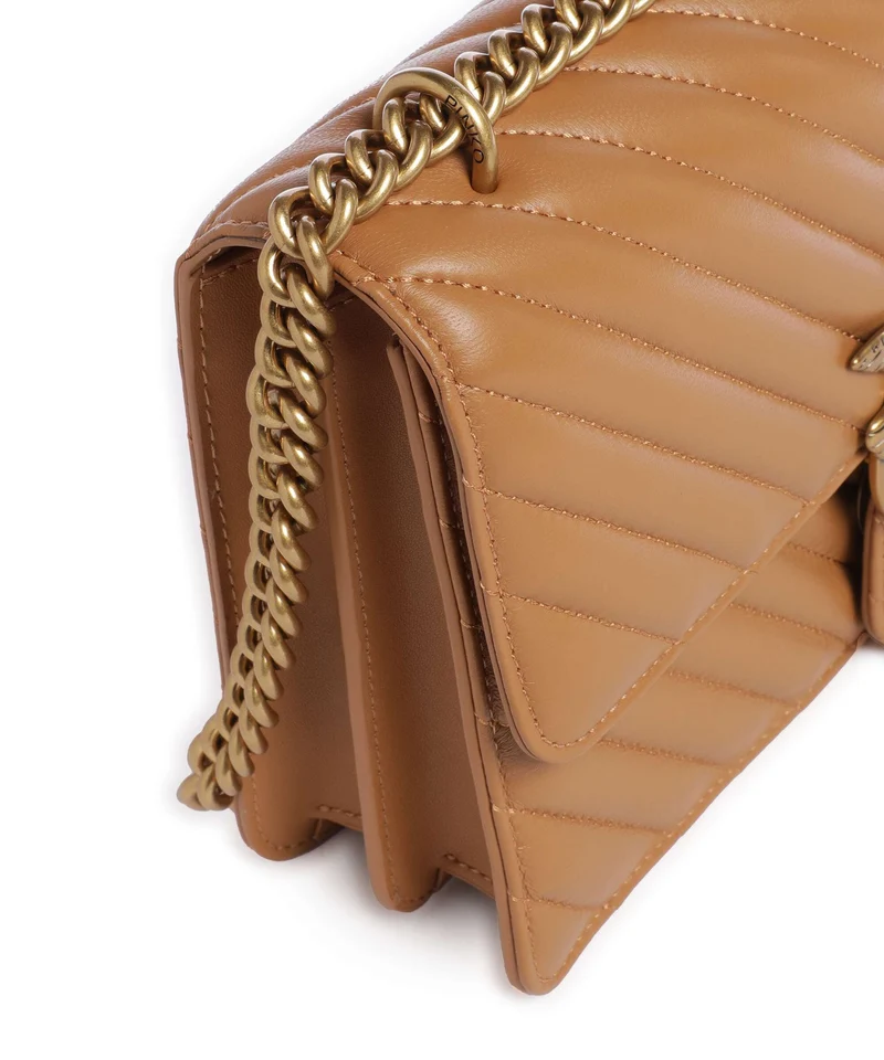 Pinko Love One Classic Sac porté épaule torrone/antique gold