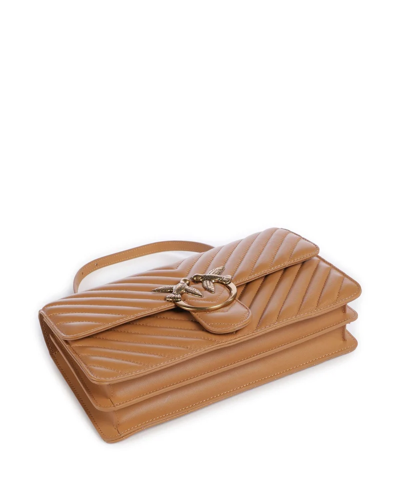 Pinko Love One Classic Sac porté épaule torrone/antique gold