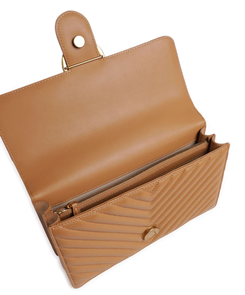 Pinko Love One Classic Sac porté épaule torrone/antique gold