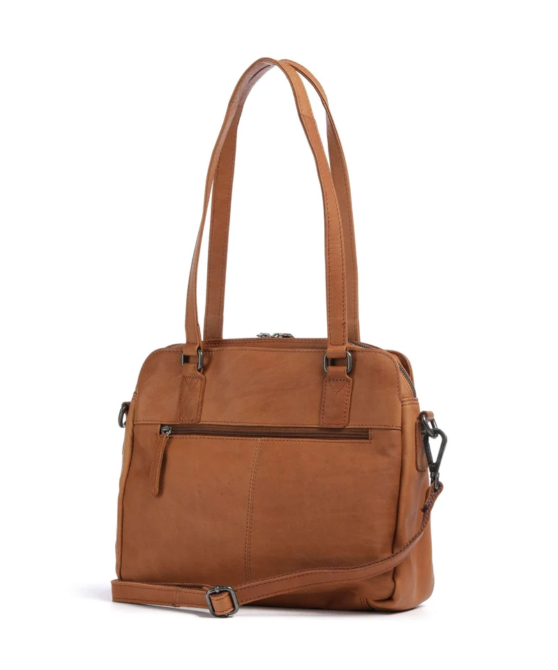 The Chesterfield Brand Wax Pull Up Cow Porlezza Sac porté épaule cognac