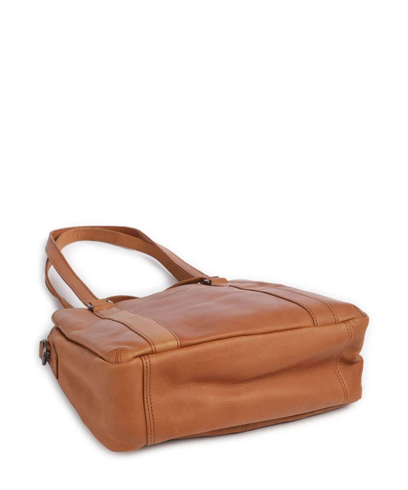 The Chesterfield Brand Wax Pull Up Cow Porlezza Sac porté épaule cognac