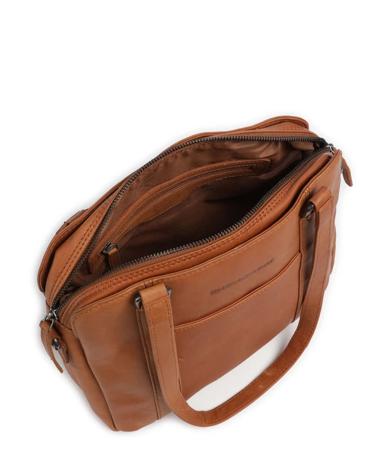 The Chesterfield Brand Wax Pull Up Cow Porlezza Sac porté épaule cognac