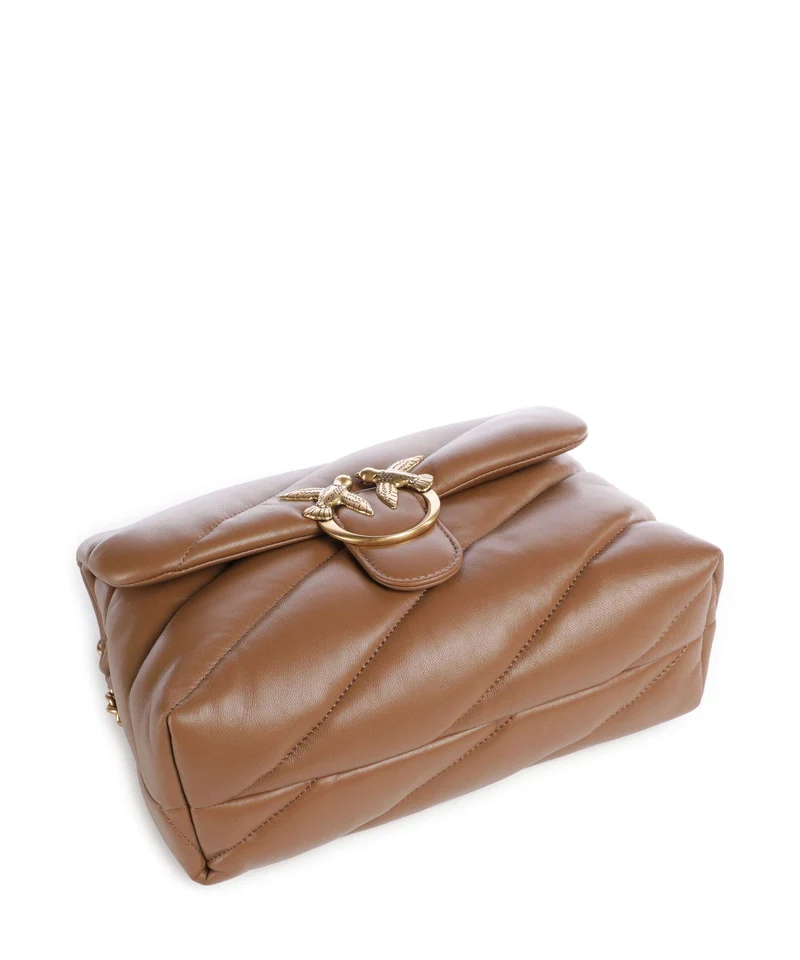 Pinko Love Puff Classic Sac porté épaule marrone cognac/antique gold