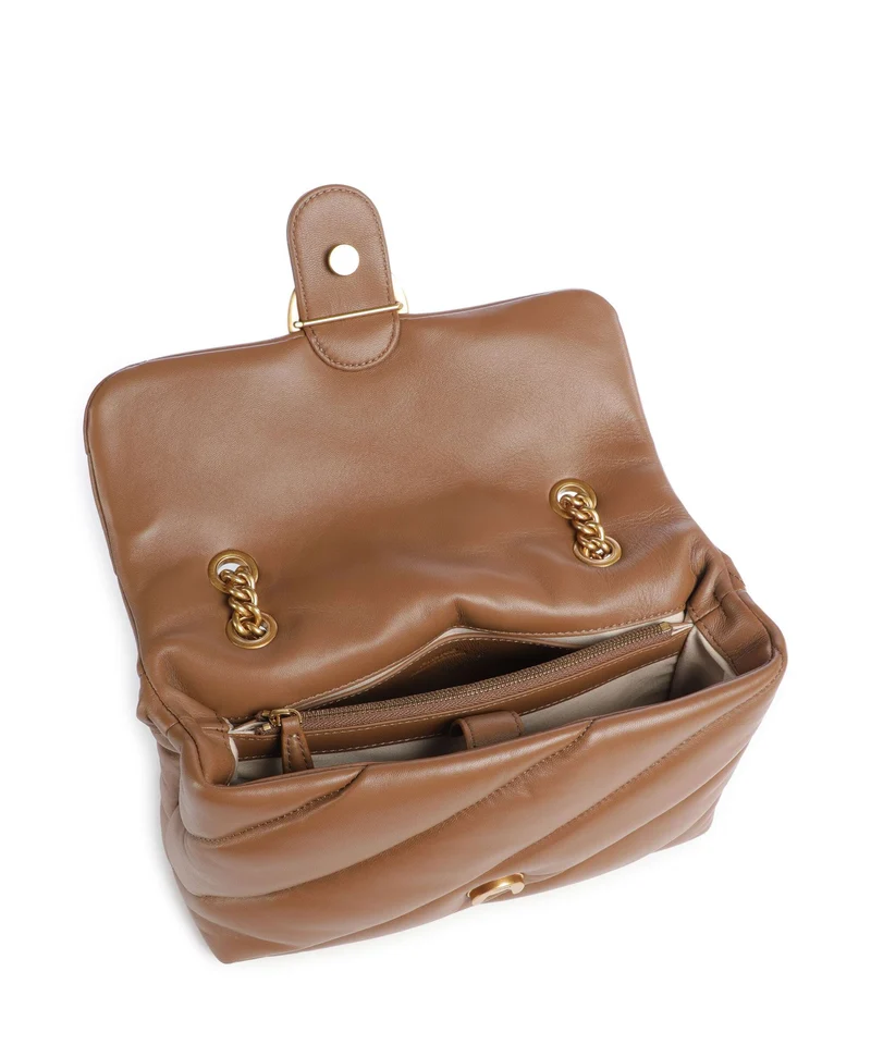 Pinko Love Puff Classic Sac porté épaule marrone cognac/antique gold