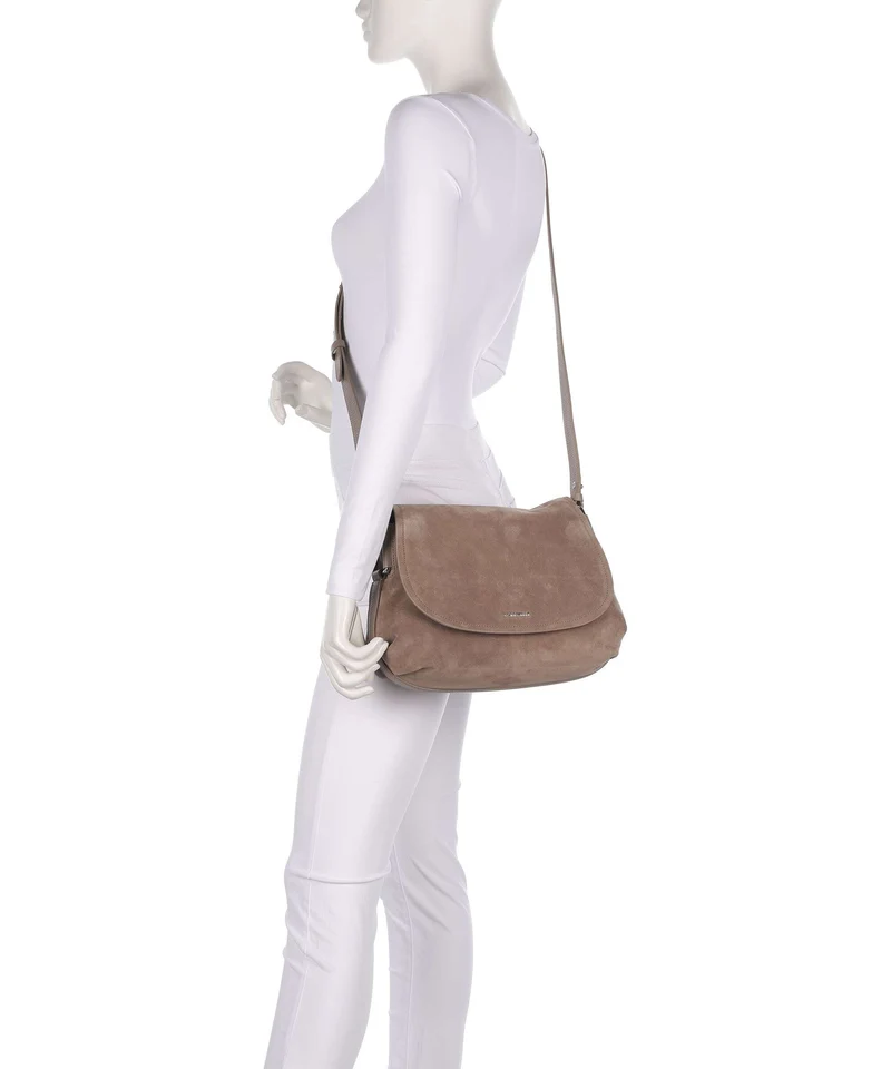Coccinelle Rebekka Suede Sac porté épaule warm taupe
