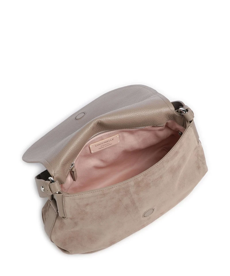 Coccinelle Rebekka Suede Sac porté épaule warm taupe
