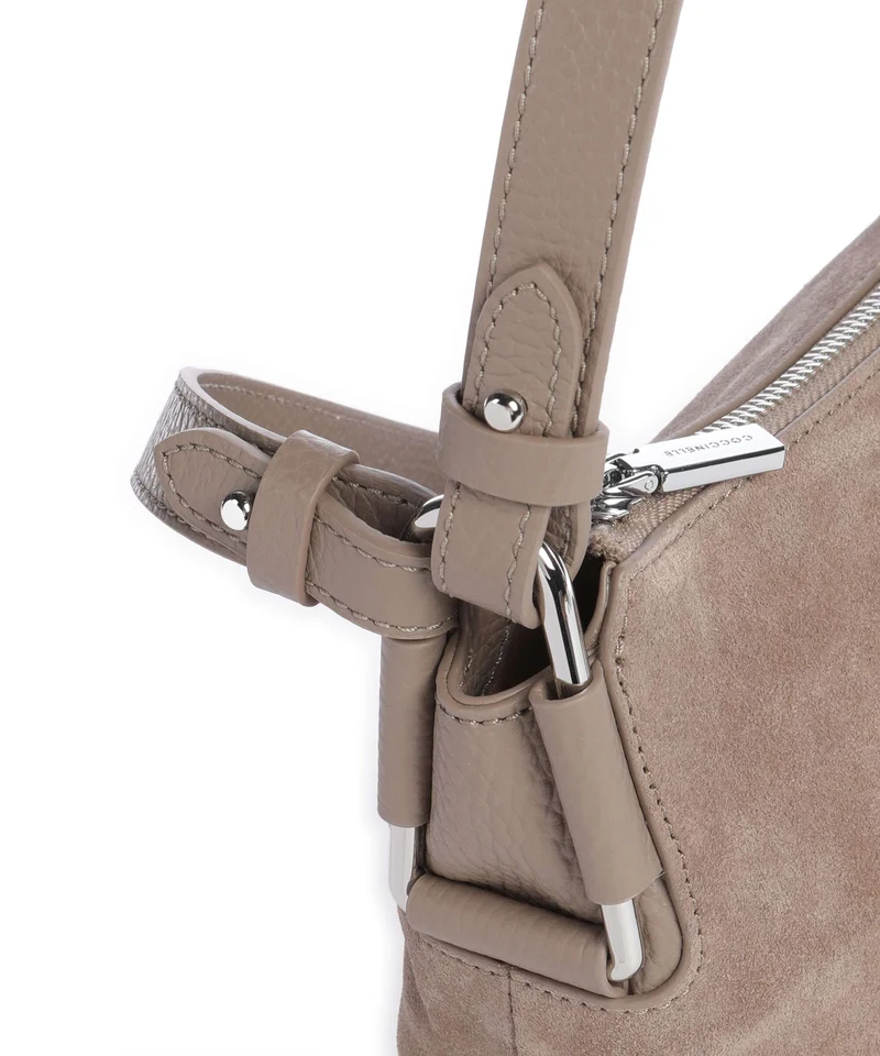 Coccinelle Rebekka Suede Sac porté épaule warm taupe