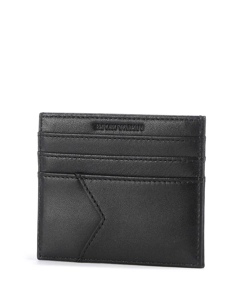 Emporio Armani Premium Nappa Étui à cartes crédit black beauty