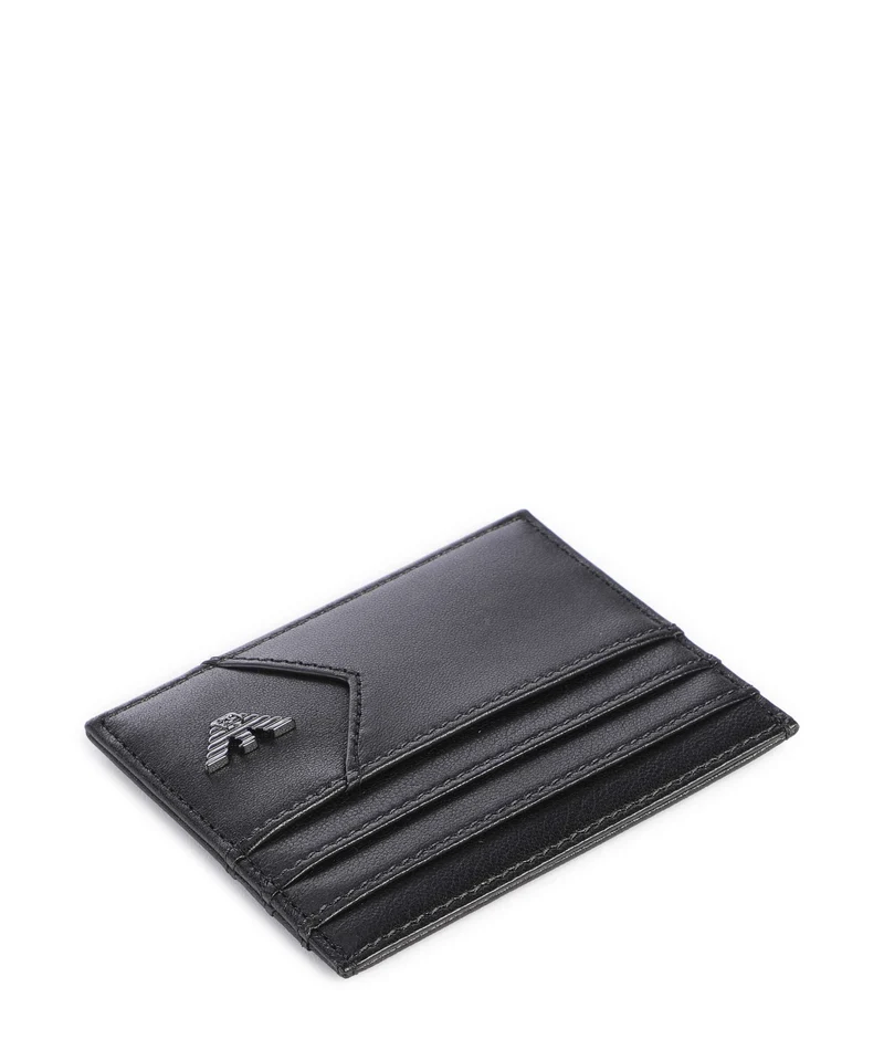 Emporio Armani Premium Nappa Étui à cartes crédit black beauty