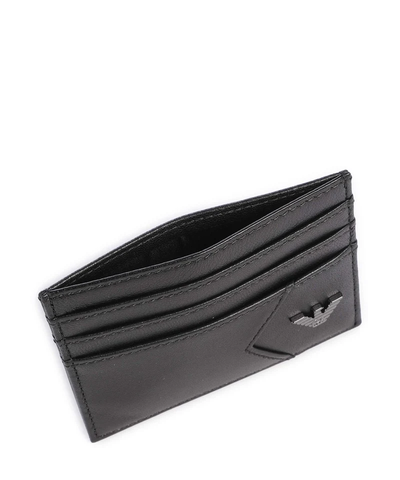 Emporio Armani Premium Nappa Étui à cartes crédit black beauty