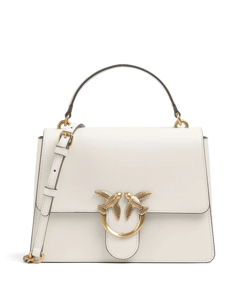 Pinko Love One Classic Sac à main bianco seta/antique gold