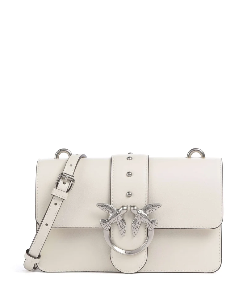 Pinko Love One Mini Sac bandoulière bianco seta/old silver